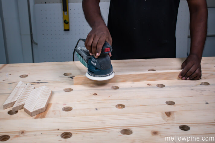 Sanding the pieces