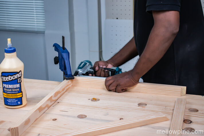 Making the outer frame with nails and wood glue