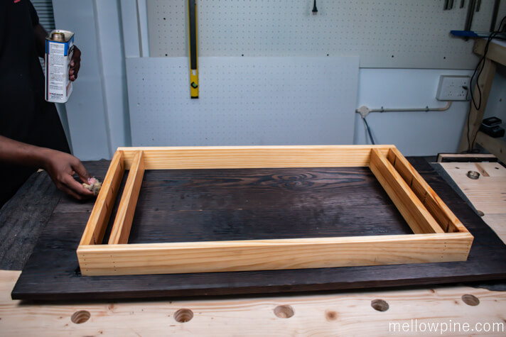 Staining with teak oil
