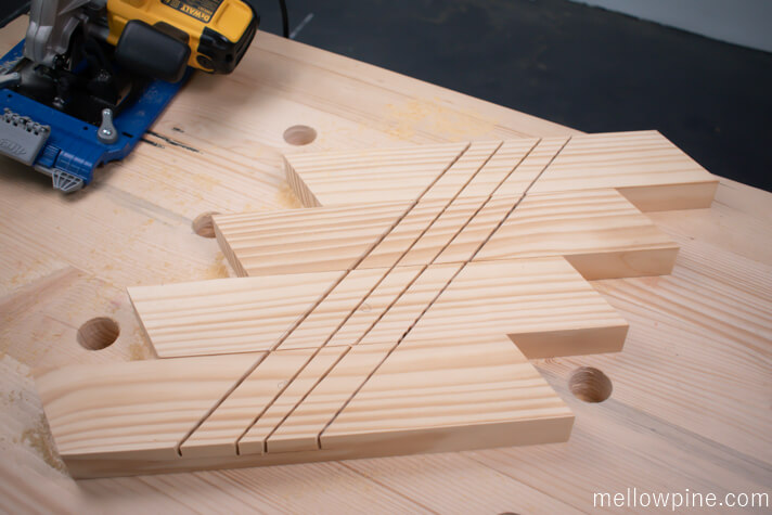 Making the cuts using circular saw for chiseling out