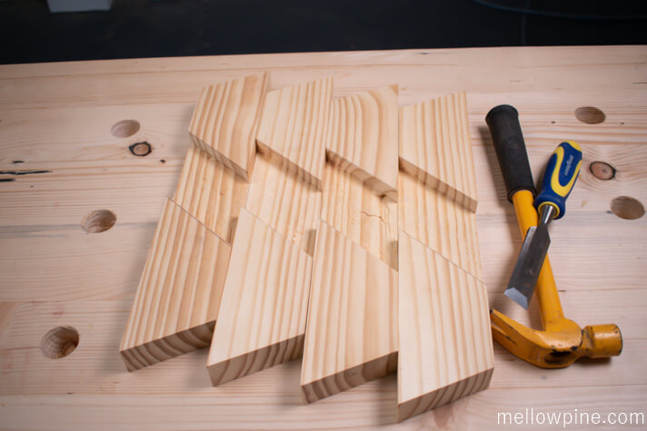 X Brace pieces with half lap slots ready