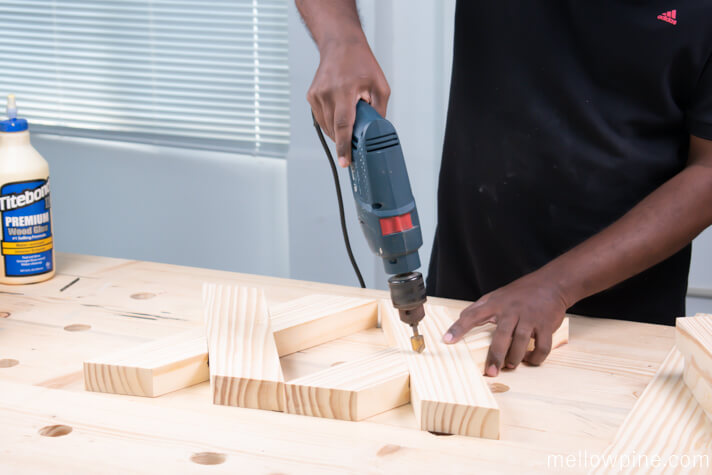 Countersinking the pilot holes