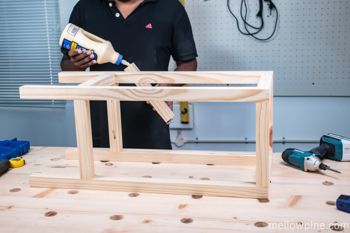 Putting together the two sides of the legs