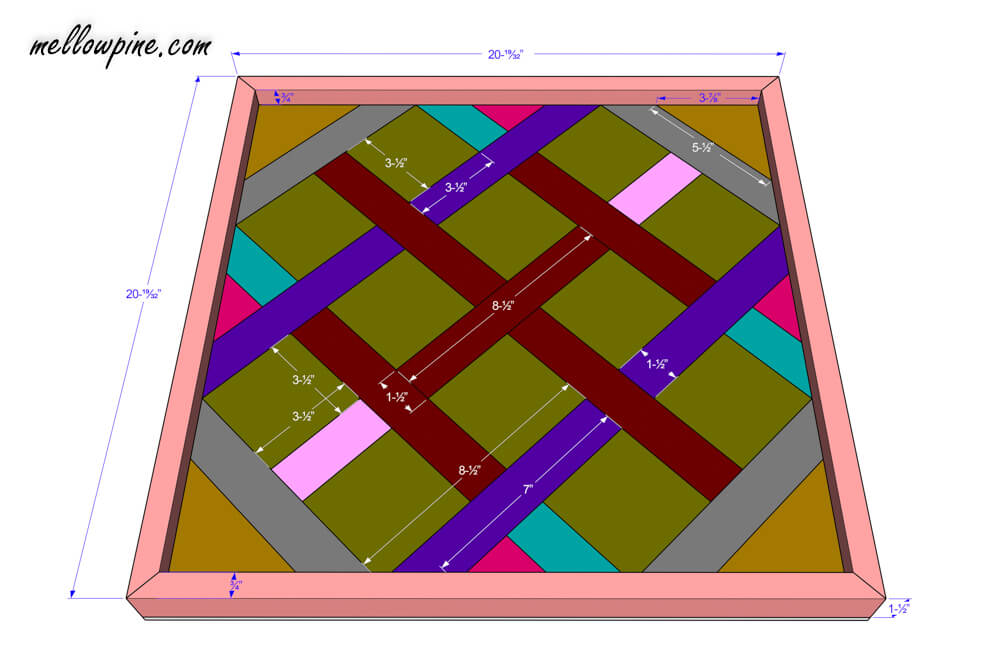 DIY End Grain Wood Wall Art Plan Drawing
