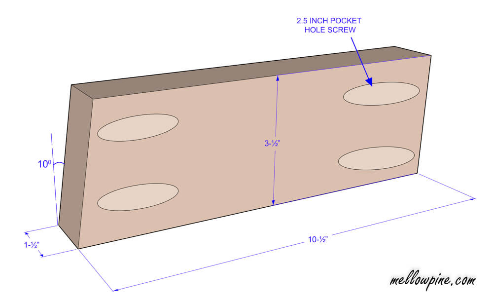 Bar Stool Mitered Brace Piece Plan