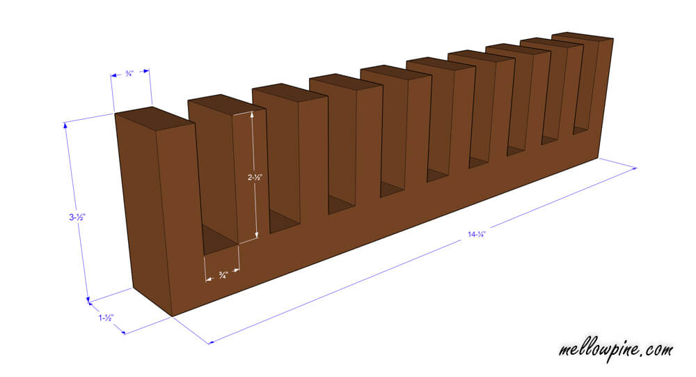 Plan for support piece of the bench