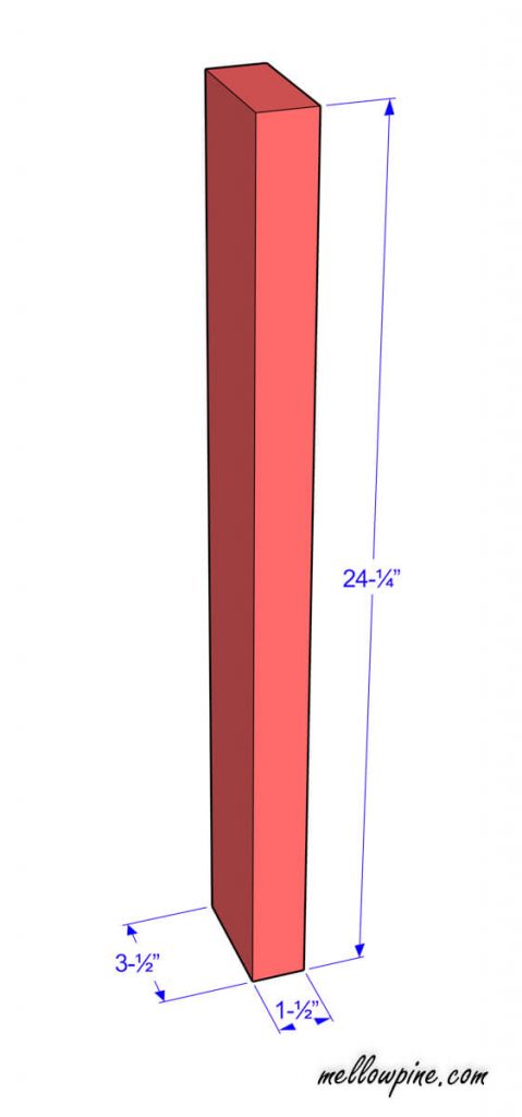 Vertical Piece in the leg frame