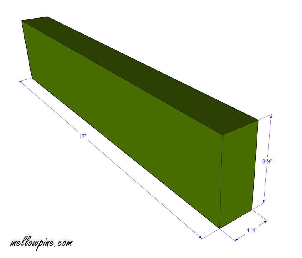Plan for the top horizontal piece in the leg frame