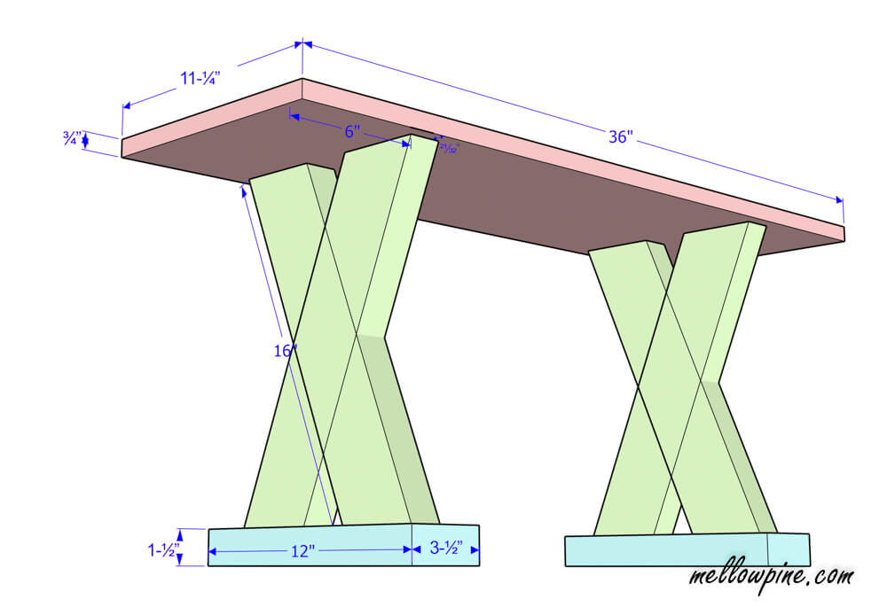 DIY X Bench Plan