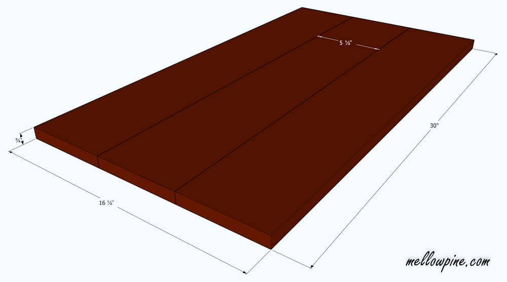 Plan for table top of kitchen cart