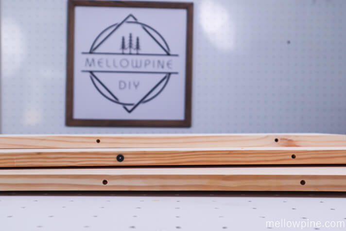 Dowel holes in the board