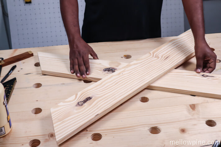 Aligning the pieces and checking the measurements as per plan