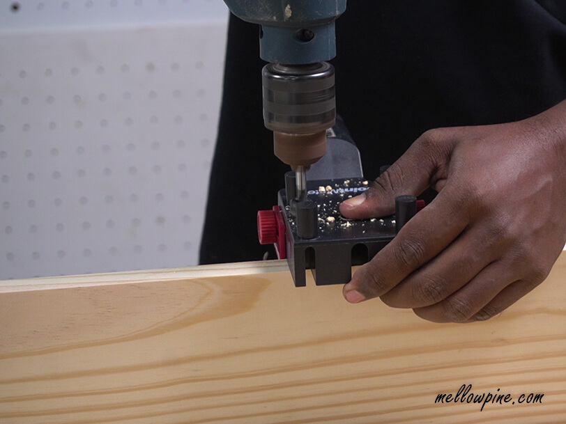 Drilling the dowel holes