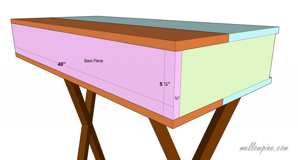 X Desk Back Piece Plan