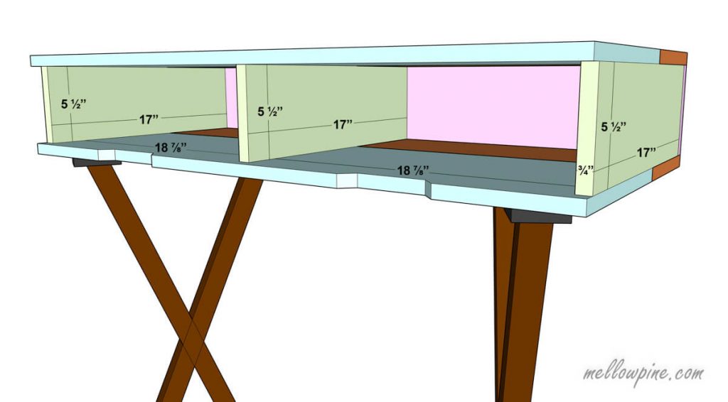 X Desk Divider Pieces Plan