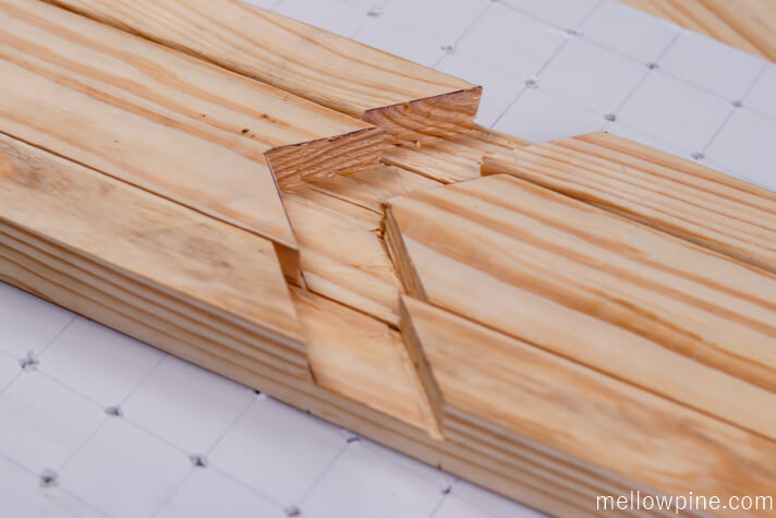 after chiseling the half-lap slot on the leg dowels