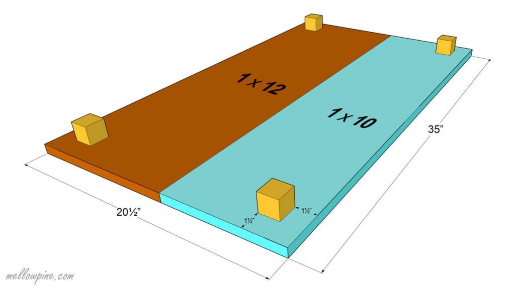 Plan for fixing the corner pieces to the table top