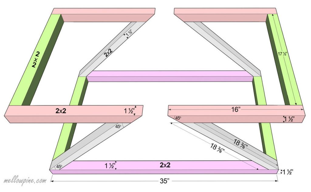 Reversible Coffee Table-Z Frame Plan