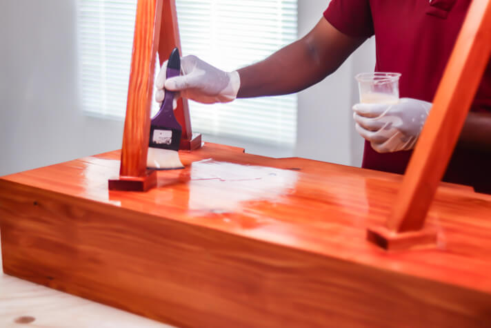 Staining Wood with brush