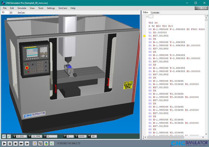 cnc simulator window