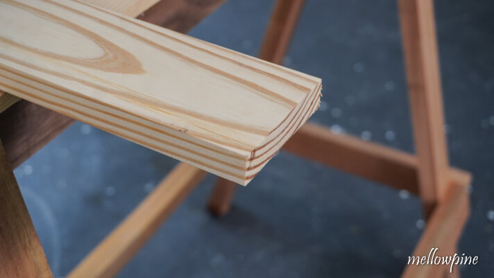 Cut completed using circular saw