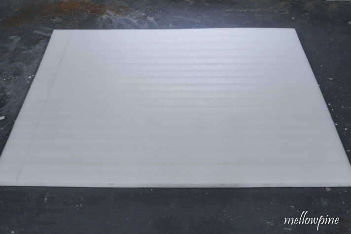 rigid foam sheet placed on the floor
