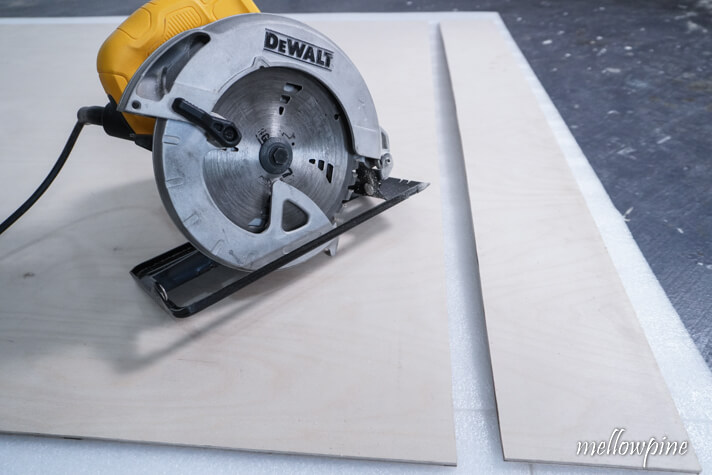 Cut completed with circular saw using the foam sheet as base