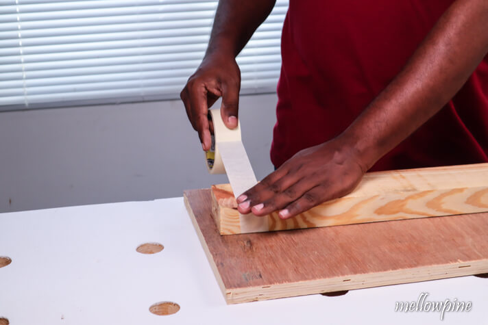 fixing masking tape to prevent splinters