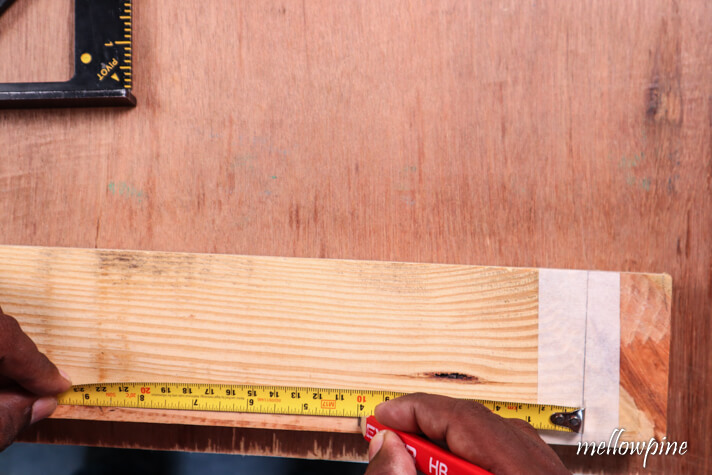marking the offset distance on the wood