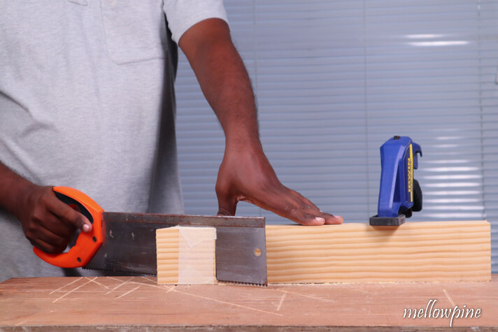 making the final cut using a handsaw
