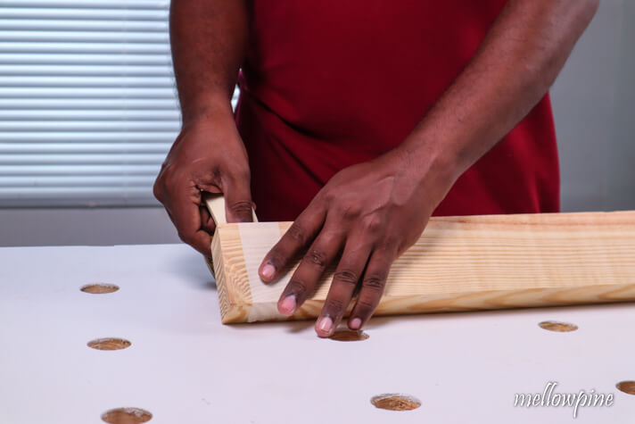 fixing masking tape to prevent splintering