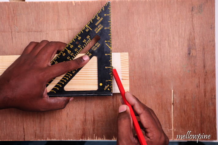 drawing the cut line on the wood