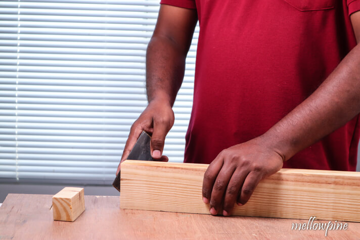 sanding the edges after cutting