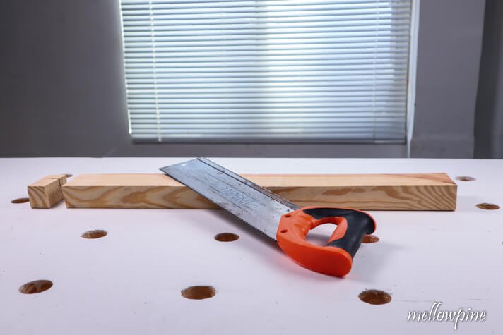 Wood cut using hand saw