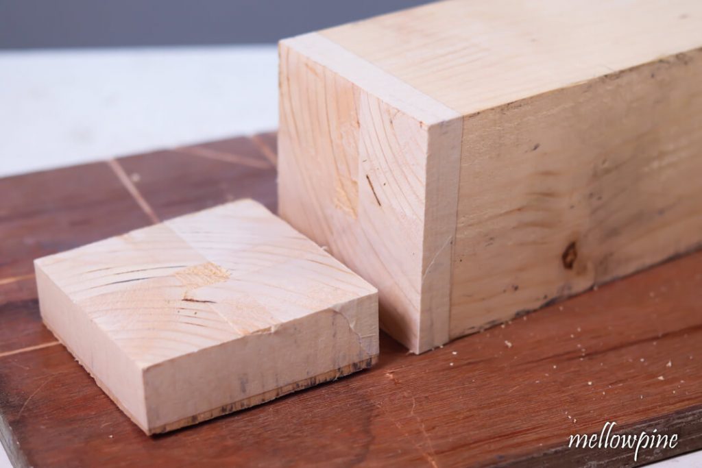 Completed cutting the thick wood with circular saw