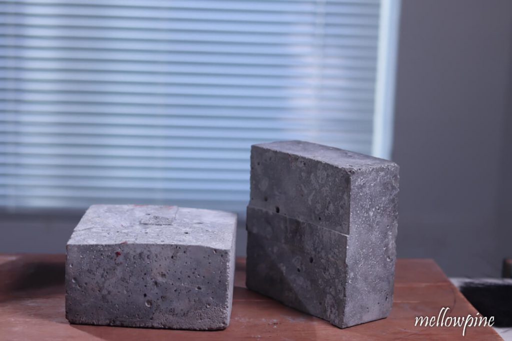 Concrete Block after cutting with a circular saw
