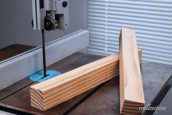 ripping completed with band saw
