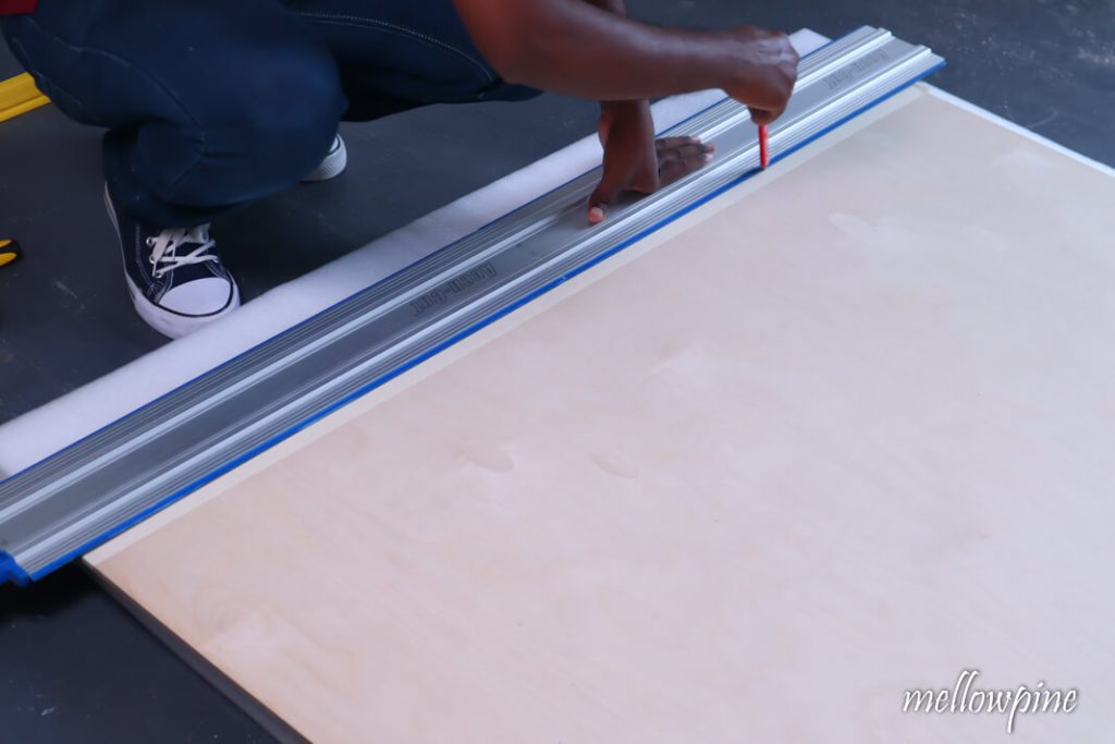 Marking the line of cut using pencil track of accu-cut