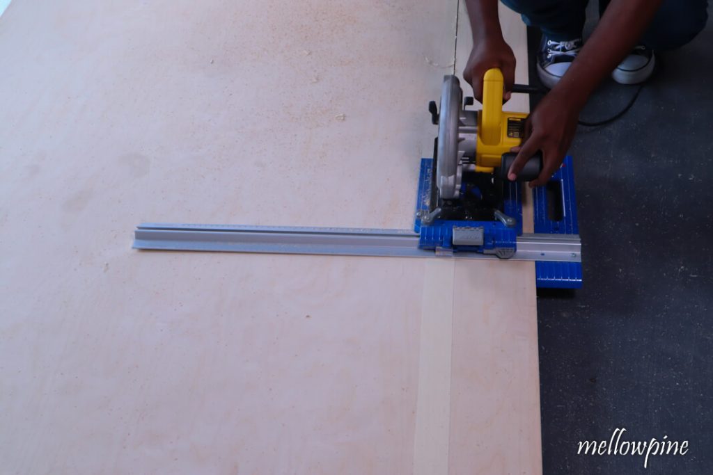 Cutting the plywood