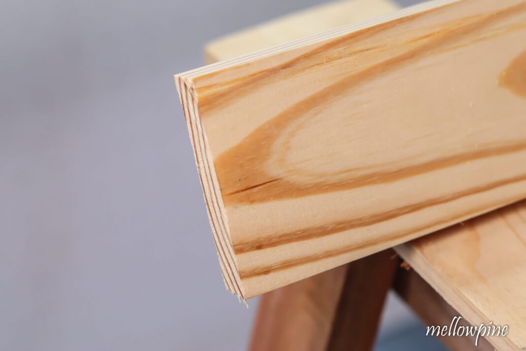 Cut complete with circular saw using sawhorses