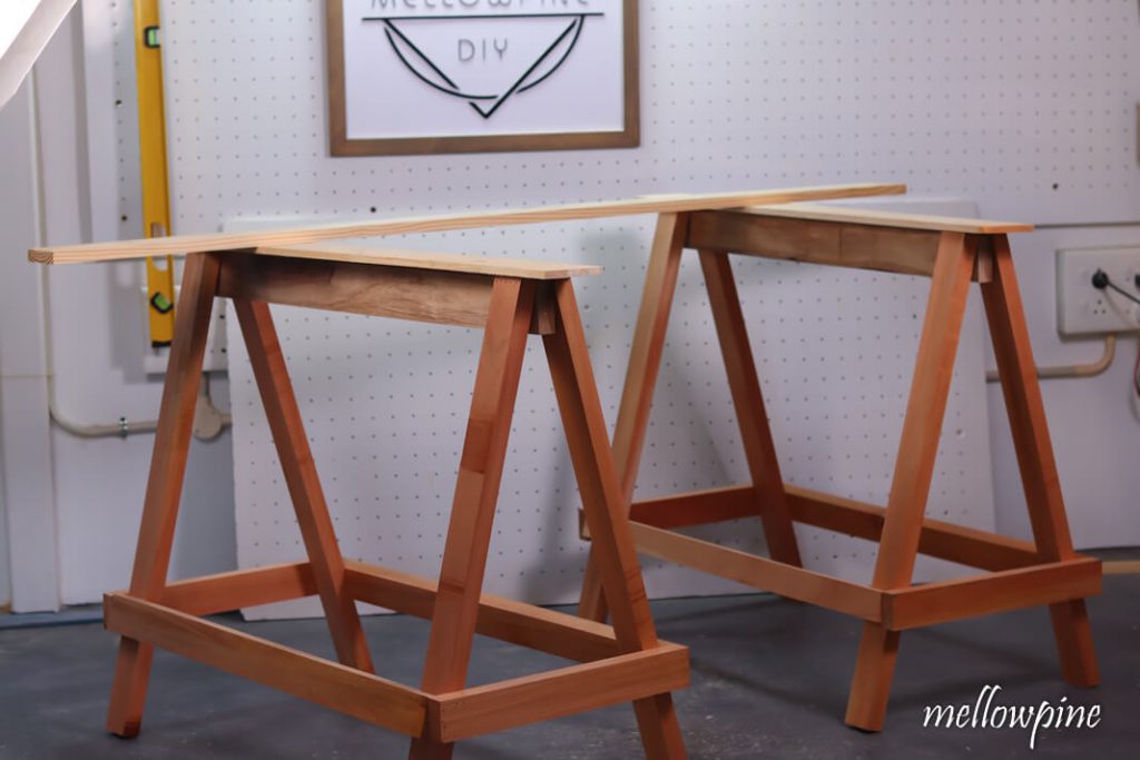 Two sawhorses