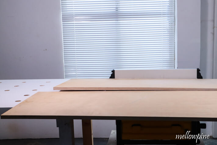 plywood cut using a table saw