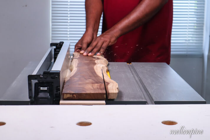 make the first cut for squaring the board