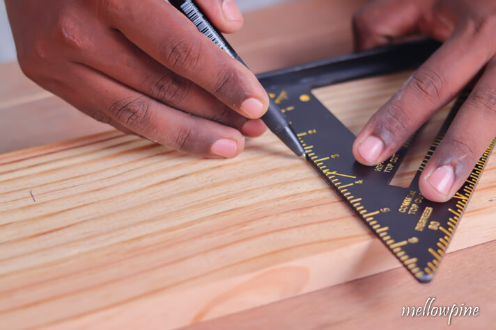 Marking groove line with speed square
