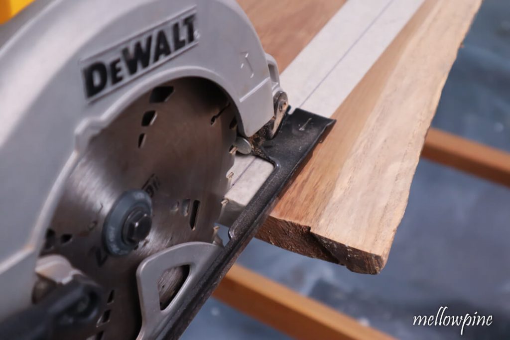 align the blade with the line