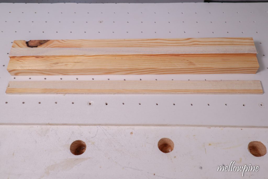 Wood piece with rabbet cut made