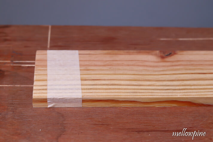 Masking tape on wood
