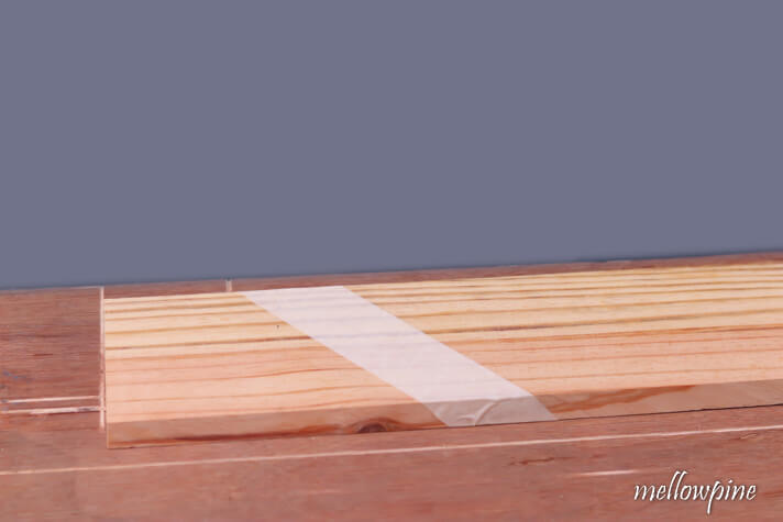 Masking tape on wood