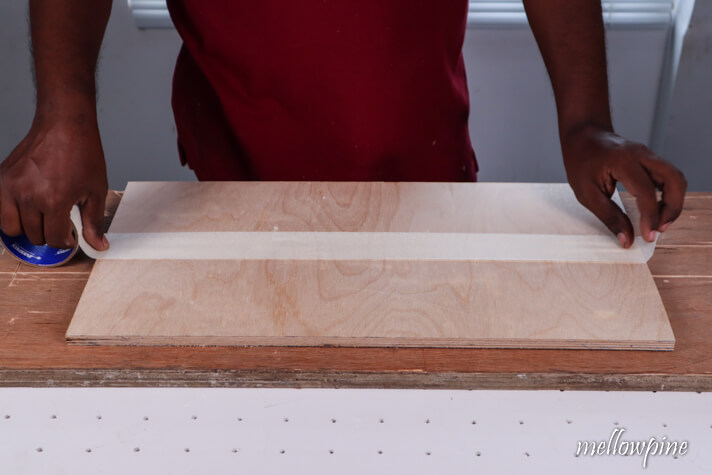 Fixing masking tape to prevent splintering