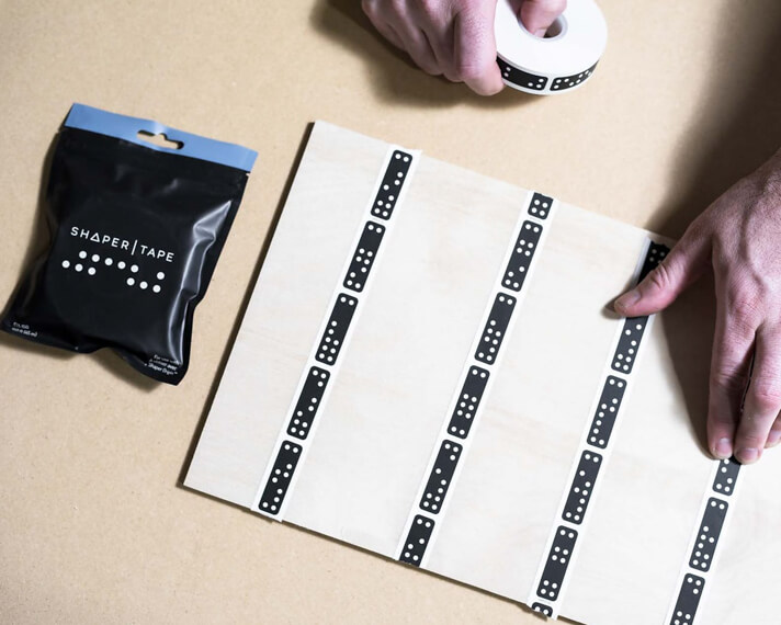 Board with Shaper Tape applied
